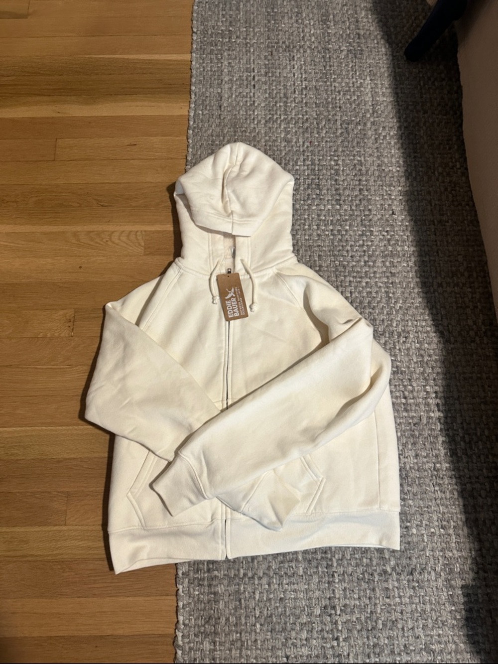 Eddie Bauer Cream Full-Zip Hoodie Jacket